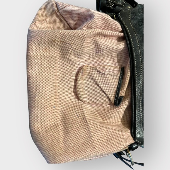 Authentic Dooney & Bourke Black DB Monogram Shoulder Bag w Duck Charm Vintage - Picture 16 of 16